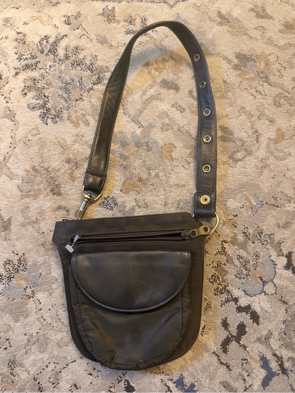Vintage Holt Renfrew Leather Belt Bag Crossbody Y2K Gorpcore Utility Pouch
